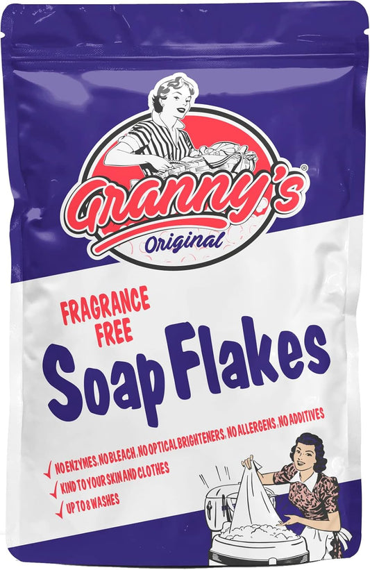 1 x Granny's SOAP FLAKES Original Fragrance Free 425g Bag No Allergens No Bleach