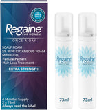 Regaine for Women, Hair Growth & Prevents further Hair Loss, Scalp Foam, with Minoxidil, 4 Months’ Supply , 2 x 73ml