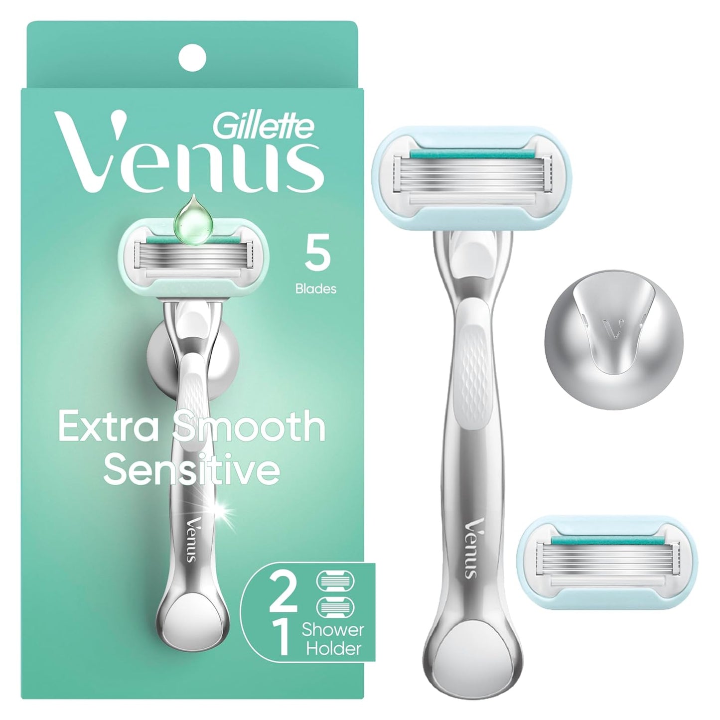 Gillette Venus Deluxe Smooth Swirl Razor Blades Women, Venus Razors for Women Refill, Pack of 3 Razor Blade Refills, Lubrastrip with A Touch of Vitamin E