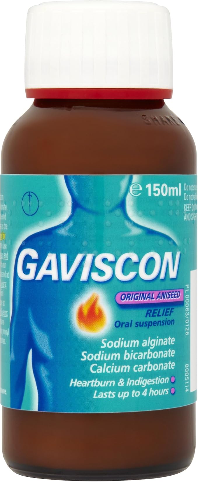 Gaviscon Original Aniseed Liquid (150ml) - Fast Heartburn & Indigestion Relief