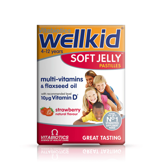 Vitabiotics Wellkid Soft Jelly Strawberry (30 Pastilles) - 15-30 Day Supply
