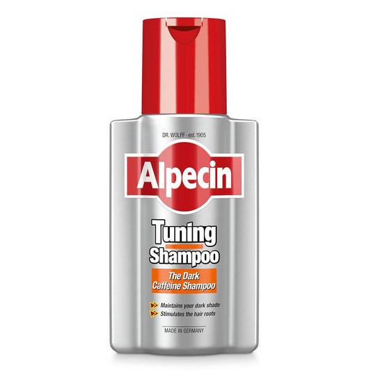 Alpecin Tuning Shampoo 3x 200ml | Preserves Natural Hair Colour and Supports Natural Hair Growth | Dark Caffeine Shampoo to Cover Early Grey Hairs | Hair Care for Men Made in Germany