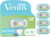 Gillette Venus Extra Smooth Razor Blades Women, Venus Razors for Women Refill, Pack of 4 Razor Blade Refills, Lubrastrip with A Touch of Avocado Oils, Ladies Razors Sensitive Skin, SkinCushion