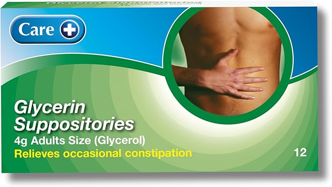 Care Glycerin Suppositories 4g (12 Pack) - For Fast Constipation Relief