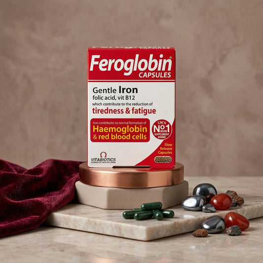 Vitabiotics Feroglobin Original 30 Capsules – Iron Supplement Energy Support