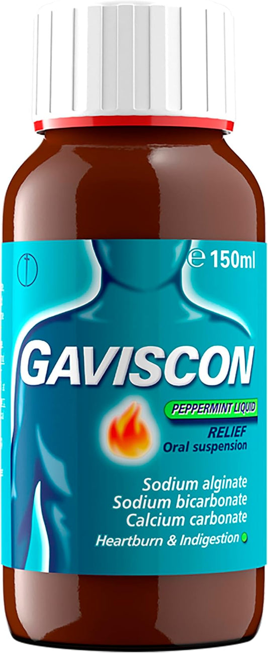 Gaviscon Peppermint Liquid (150ml) - Fast Heartburn & Indigestion Relief