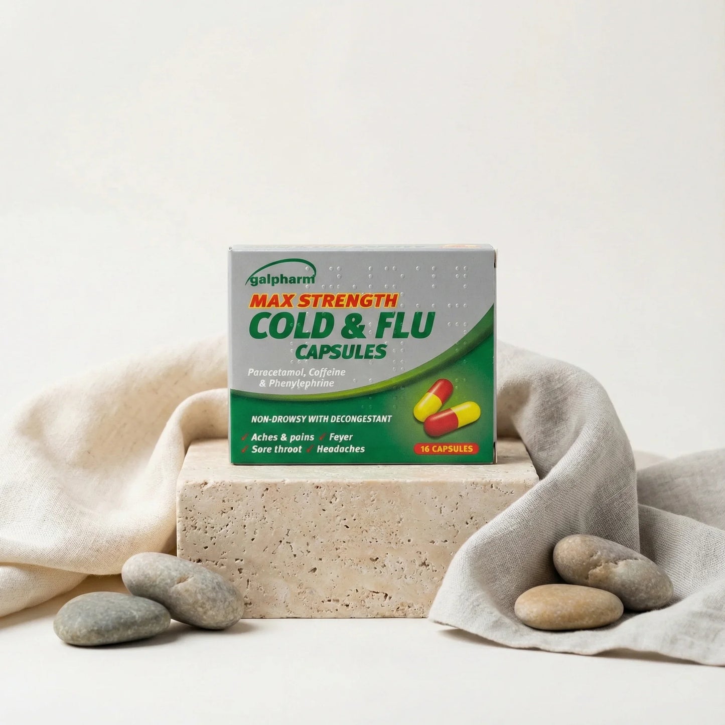 Galpharm Max Strength Cold & Flu Capsules (16 Pack) - Non-Drowsy