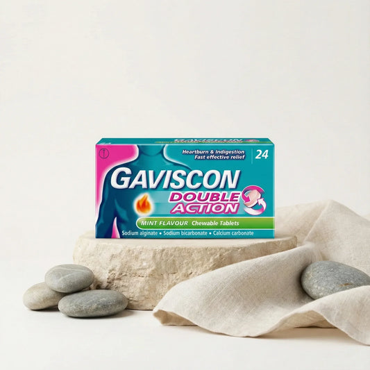 Gaviscon Double Action Chewable Tablets (12 Pack) - Fast Heartburn & Indigestion Relief