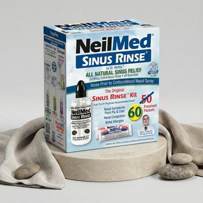 NeilMed Sinus Rinse Starter Kit (1 Bottle + 60 Sachets) - Natural Sinus Relief