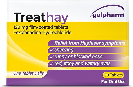 Treathay Hay Fever & Allergy Relief 120mg Tablets (30 Pack) - Non-Drowsy