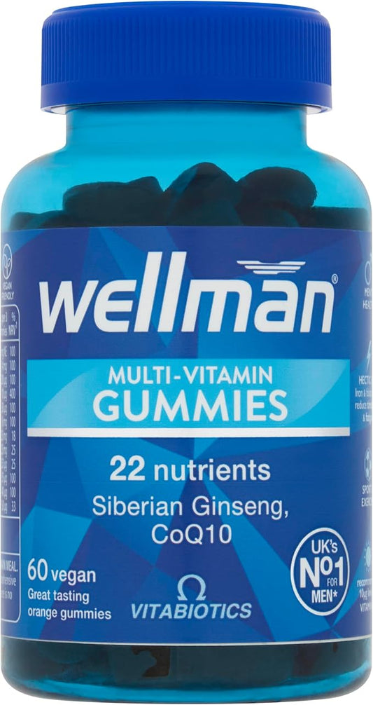 Vitabiotics Wellman Multi-Vitamin Gummies (60 Pack) - Energy & Immune Support