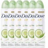 6x Dove Go Fresh Cucumber & Green Tea Deo Deodorant Spray 250ml 48h!